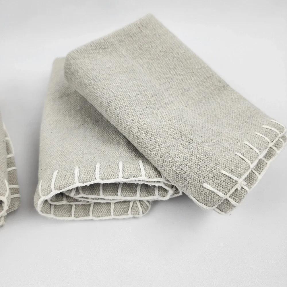 4 Fennco Styles Celena Collection Contemporary 100% Cotton Cloth Napkin India‎